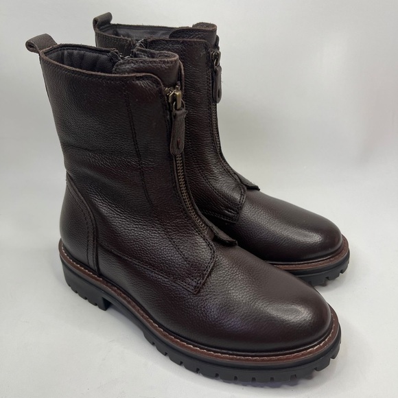 NWT ALBERTO TORRESI GENUINE LEATHER Mid-Calf Front Side Zip Brown Boots 40 US 9 - Picture 13 of 15